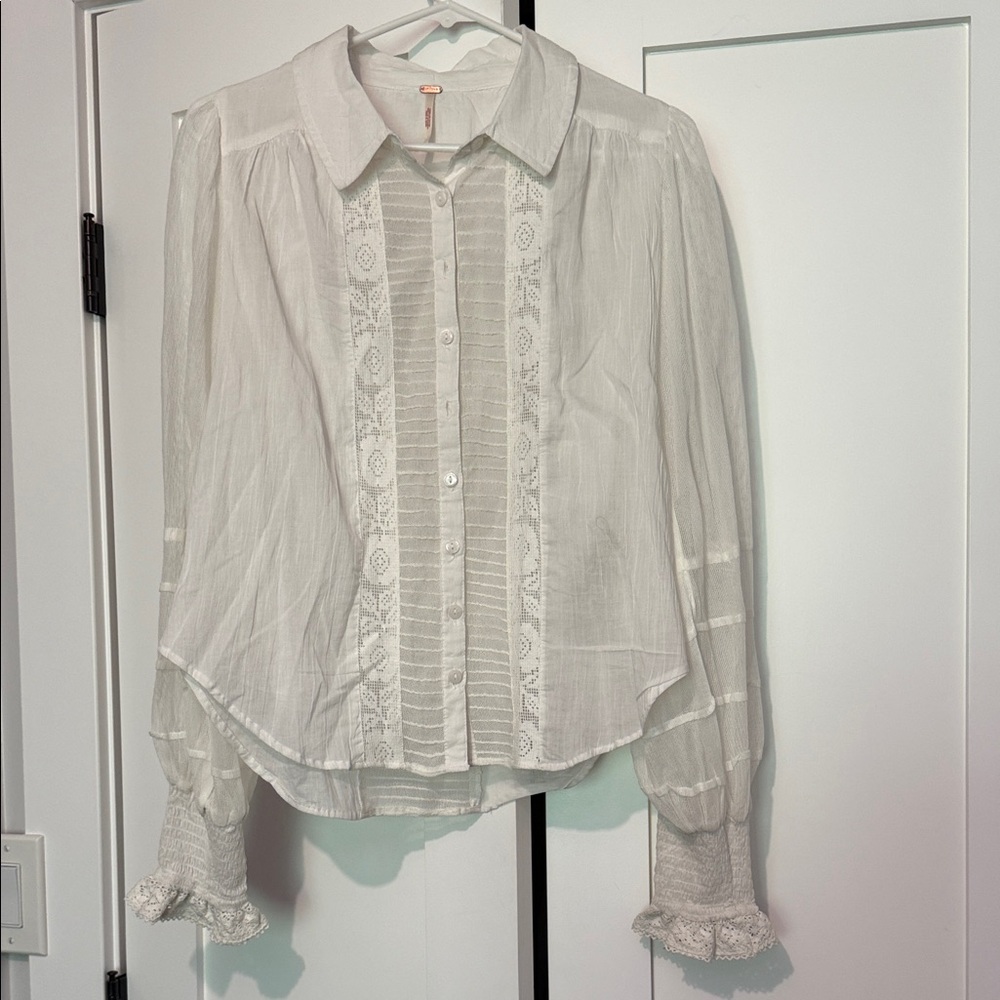 Free People Cream Lace Women's Top
